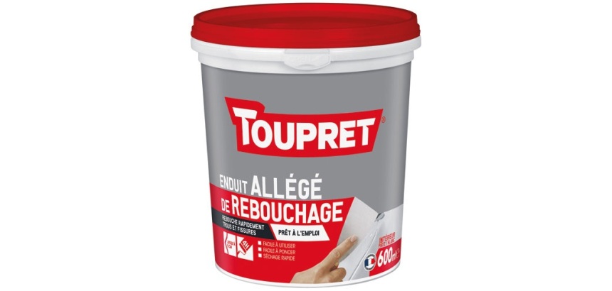 Enduit allégé de rebouchage Toupret  - Pot de 600 ml