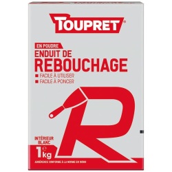 Enduit rebouchage intérieur poudre - 1 Kg - blanc