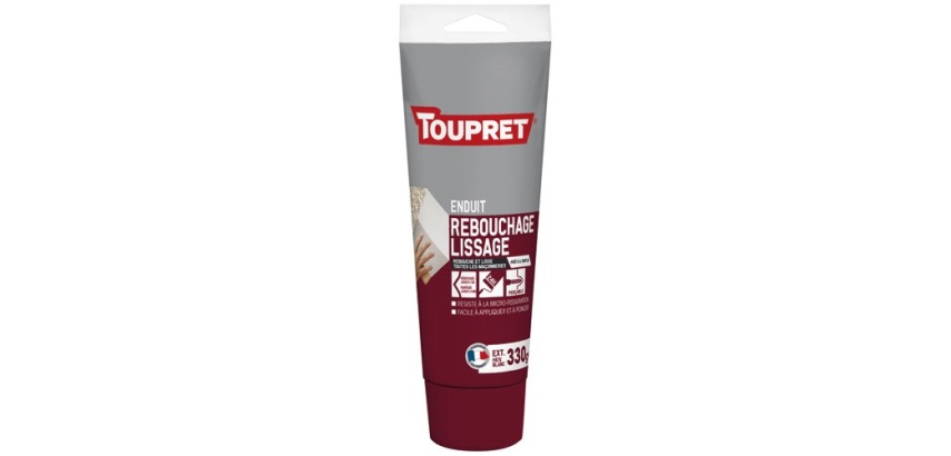 Enduit de rebouchage lissage pour extérieur Toupret, blanc - Tube de 330 g