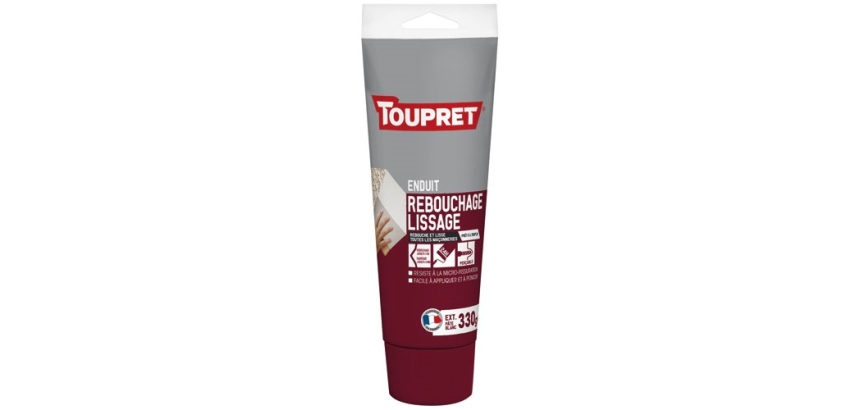 Enduit de rebouchage lissage pour extérieur Toupret, blanc - Tube de 330 g