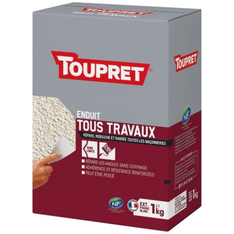 Enduit tous travaux extérieur poudre 1kg blanc