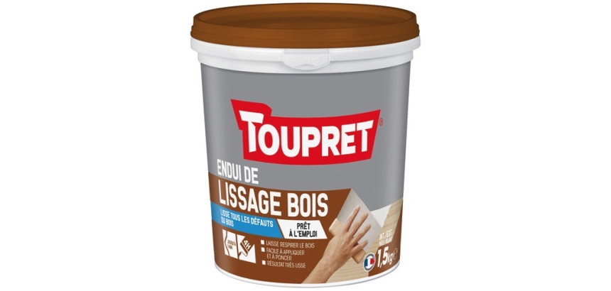 Enduit lissage bois pâte intérieur extérieur 1.5kg blanc