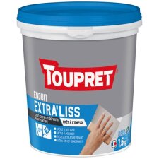 Enduit de lissage Extra'Liss Toupret, blanc - Seau de 1,5 kg