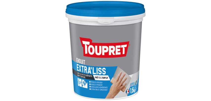 Enduit de lissage Extra'Liss Toupret, blanc - Seau de 1,5 kg