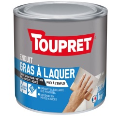 Enduit gras à laquer intérieur/extérieur Toupret, blanc - Seau de 1 kg