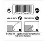 Crochet acier N°0 - avec aiguilles - lot de 10