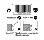 Crochet acier N°1 - avec aiguilles - lot de 10