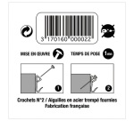 Crochet acier N° 2- avec aiguilles - lot de 10