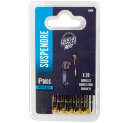 Aiguilles de rechange - pour crochet - 12.7 cm - dorées - lot de 20