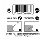 Crochet acier N° 3 - avec aiguilles - lot de 5