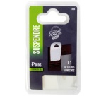 Attache adhésive - spéciale petits cadres - 4 x 0.15 x 5 cm - blanc - lot d