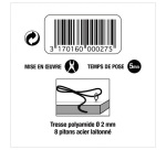 Cordon de suspension - pour tableau - L : 3 m - 8 pitons