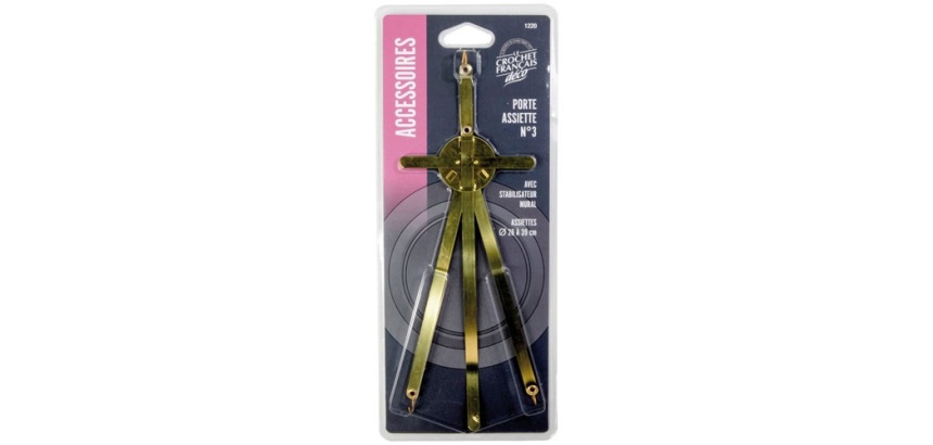 Porte assiette 3 dimension réglables - laiton - 26/39 cm