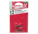 Auiguille de rechange - épingle - acier bleui - tête laiton - lot de 12