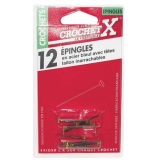 Auiguille de rechange - épingle - acier bleui - tête laiton - lot de 12