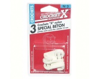 Crochet nylon N°3 - spécial béton - pointe de 11 mm - lot de 3