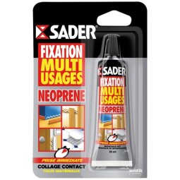 Mastic de fixation multi-usages type néoprène Sader - Tube de 55 ml