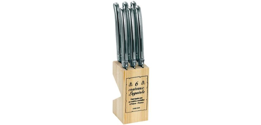 Bloc 6 couteaux à steak inox Laguiole