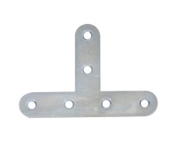 Equerre en T - têtes rondes - 15 x 1.5 mm - L : 80 - 40 mm - zingué blanc -