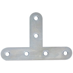 Equerre en T - têtes rondes - 15 x 1.5 mm - L : 80 - 40 mm - zingué blanc -