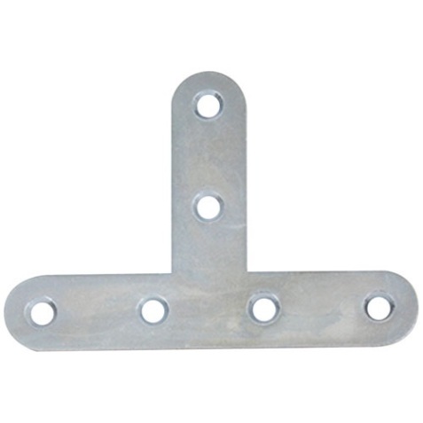 Equerre en T - têtes rondes - 15 x 1.5 mm - L : 80 - 40 mm - zingué blanc -