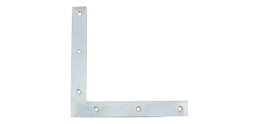 Equerre fenêtre têtes carrées - 22 x 2 mm - L : 120 mm - zingué blanc