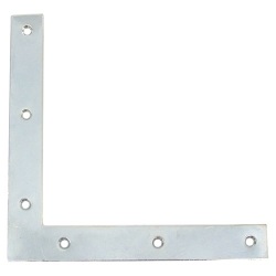 Equerre fenêtre têtes carrées - 22 x 2 mm - L : 140 mm - zingué blanc