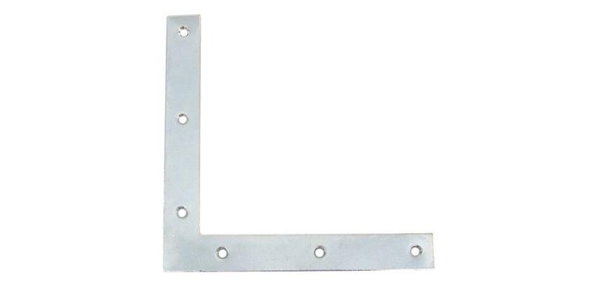 Equerre fenêtre têtes carrées - 22 x 2 mm - L : 160 mm - zingué blanc