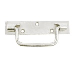 Poignée sur platine bouts carrés - L : 160 mm - zingué blanc