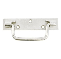 Poignée sur platine bouts carrés - L : 160 mm - zingué blanc