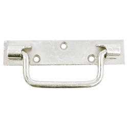 Poignée sur platine bouts carrés - L : 160 mm - zingué blanc