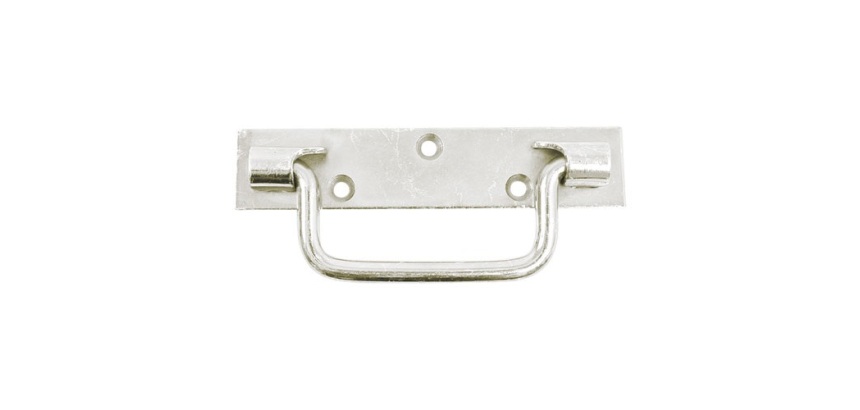 Poignée sur platine bouts carrés - L : 160 mm - zingué blanc