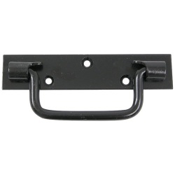 Poignée sur platine bouts carrés - L : 140 mm - noir