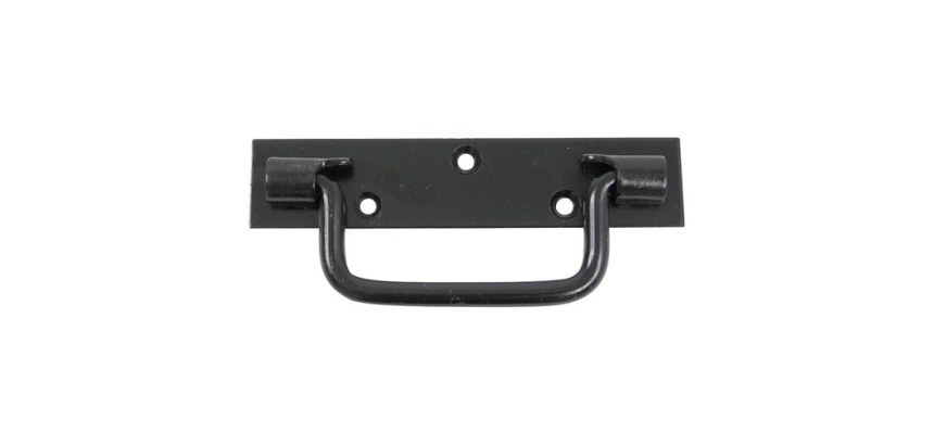 Poignée sur platine bouts carrés - L : 140 mm - noir