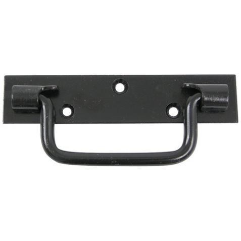Poignée sur platine bouts carrés - L : 140 mm - noir