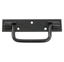 Poignée sur platine bouts carrés - L : 160 mm - noir