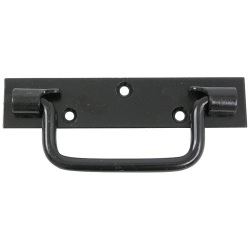 Poignée sur platine bouts carrés - L : 160 mm - noir