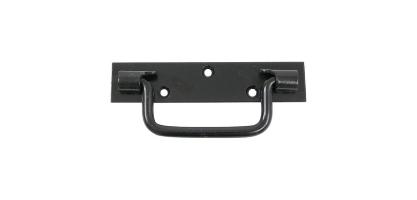 Poignée sur platine bouts carrés - L : 160 mm - noir