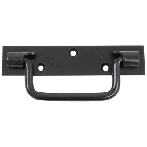 Poignée sur platine bouts carrés - L : 160 mm - noir