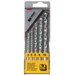 Foret béton - Acces - carbure - DIN8039 - coffret 5 pièces - D : 4 à 10 mm