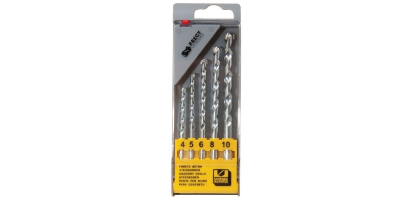 Foret béton - Acces - carbure - DIN8039 - coffret 5 pièces - D : 4 à 10 mm