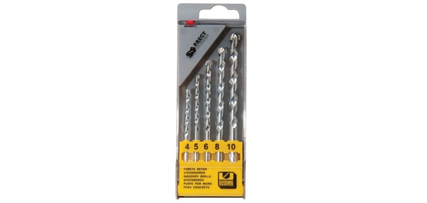 Foret béton - Acces - carbure - DIN8039 - coffret 5 pièces - D : 4 à 10 mm