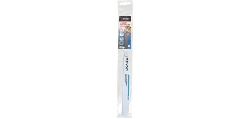Lame de scie sabre multimatériaux TIVOLY Technic 200 mm - Attache universelle en  L - Lot de 2