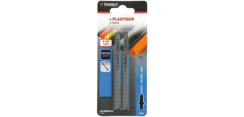 Lame de scie sauteuse TIVOLY Technic spécial plastique - fixation en T - Lot de 2