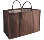 Sac à bûches en jute plastifié - unis chocolat