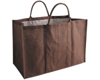 Sac à bûches en jute plastifié - unis chocolat