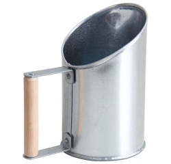 Pelle à pellets - en zinc - poignée bois