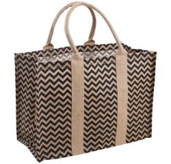 Sac à bûches en jute plastifié - motif Zèbre