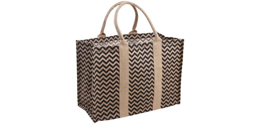 Sac à bûches en jute plastifié - motif Zèbre