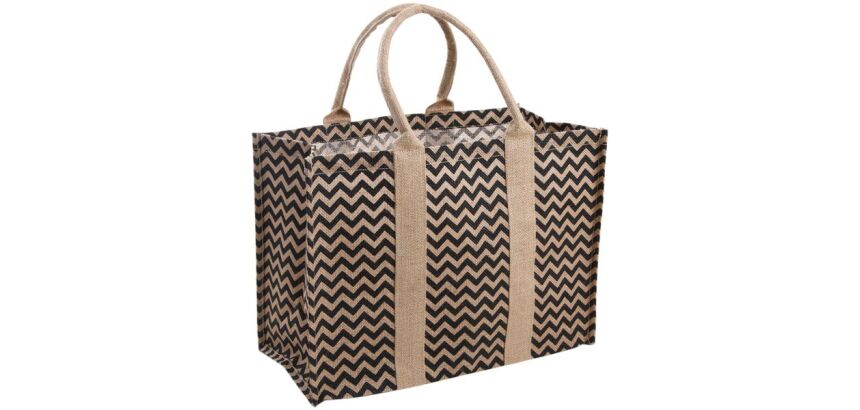 Sac à bûches en jute plastifié - motif Zèbre